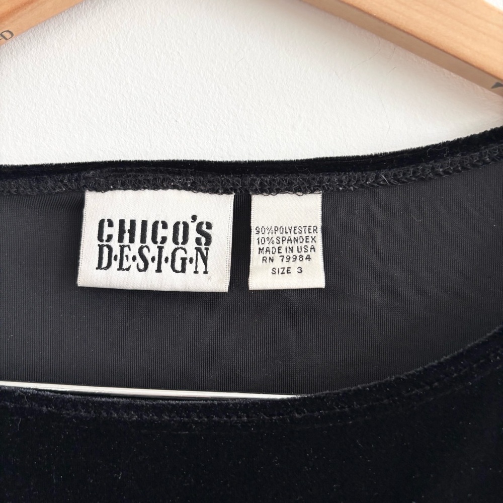 Vintage Chico's Velvet Black Thick Strap Tank Top - Picture 4 of 12